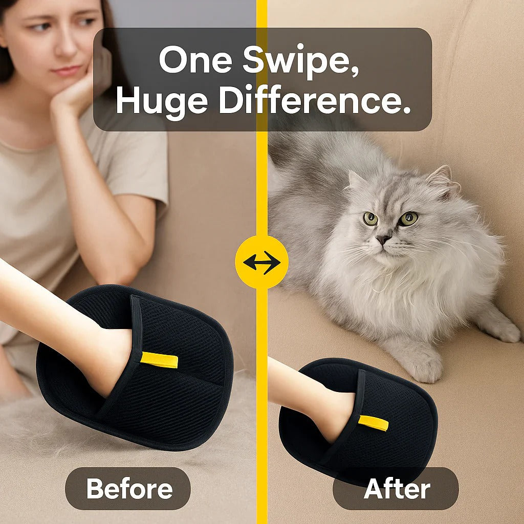 QuirkyPick™ Pet Grooming Gloves – De-Shed & Massage |🔥Buy 1 Get 1 Free🔥