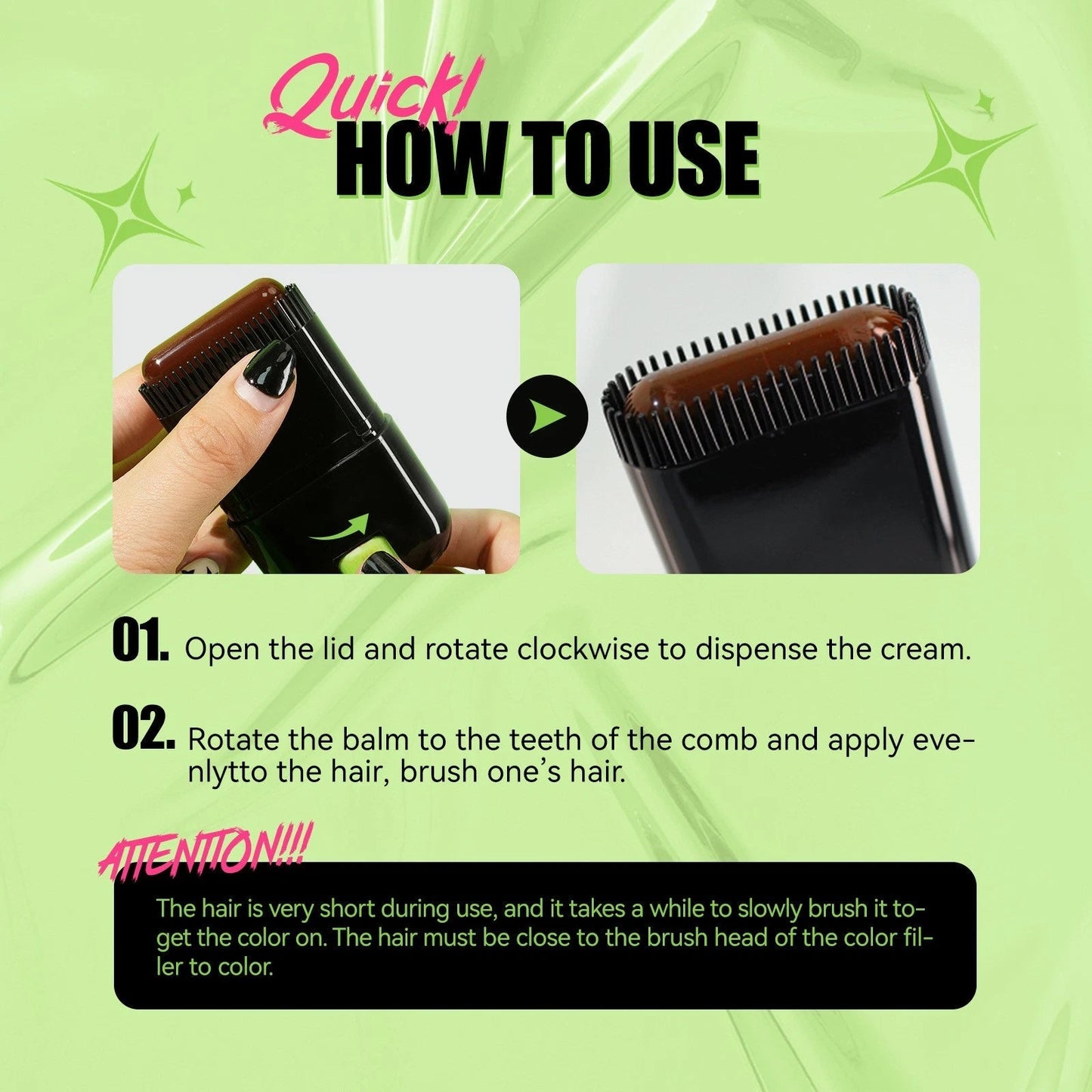 QuirkyPick™ 🌊 Waterproof Hair Color Comb Stick - Black